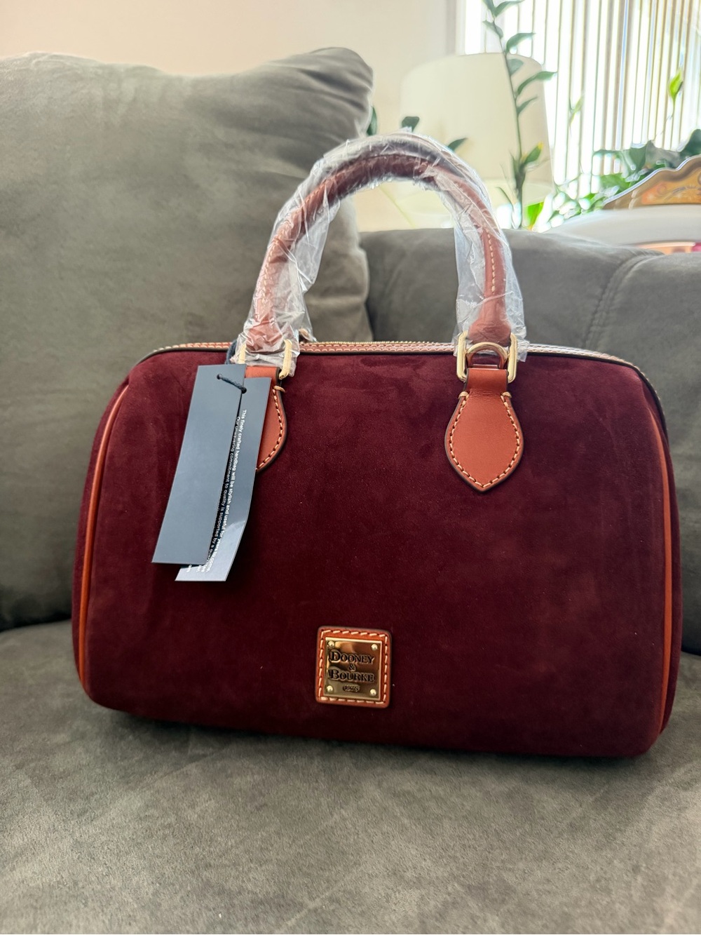 Dooney & Bourke Burgundy Suede Satchel